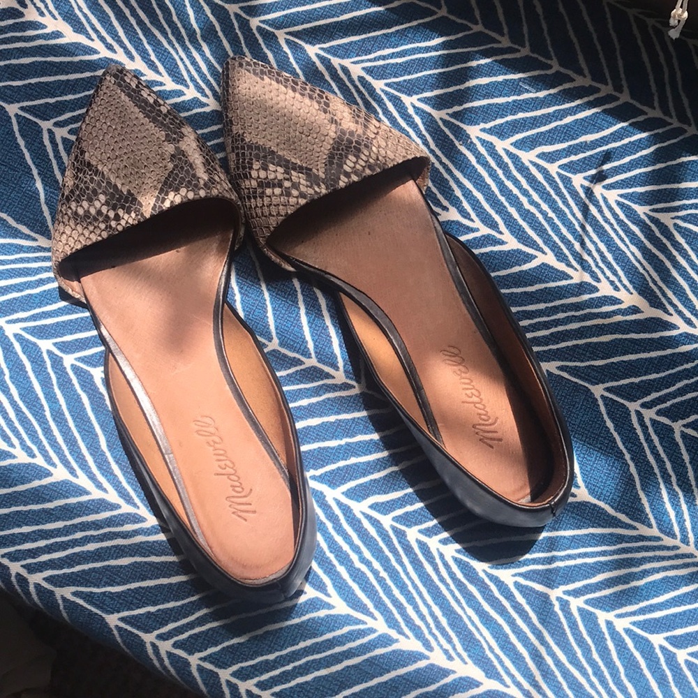 Madewell snakeskin D’orsay flats